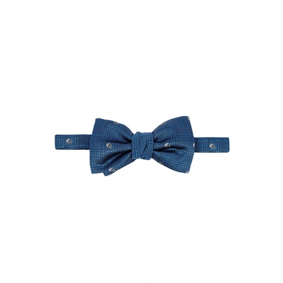 Shop Alexander Mcqueen Blue Skull-jacquard Silk Bow Tie
