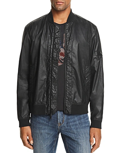 Shop John Varvatos Coated Bomber Jacket In Black