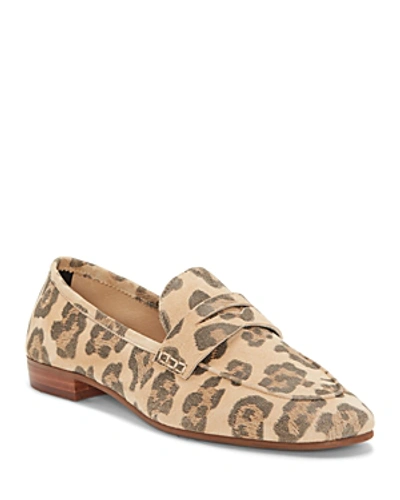 Shop Vince Camuto Women's Macinda Metallic Leather Loafers In Natural Leopard