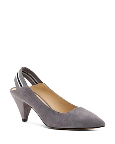 Shop Botkier Women's Cobble Hill Cone Heel Suede Slingback Pumps In French Gray