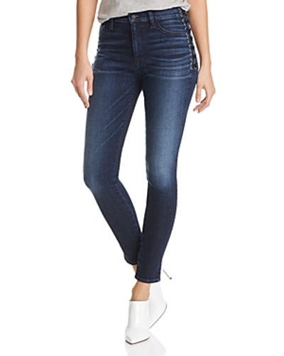 Shop Hudson Barbara High-rise Ankle Skinny Lace-up Jeans In Moonlight