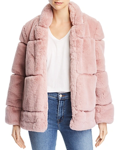 Shop Apparis Sarah Faux-fur Coat In Mauve