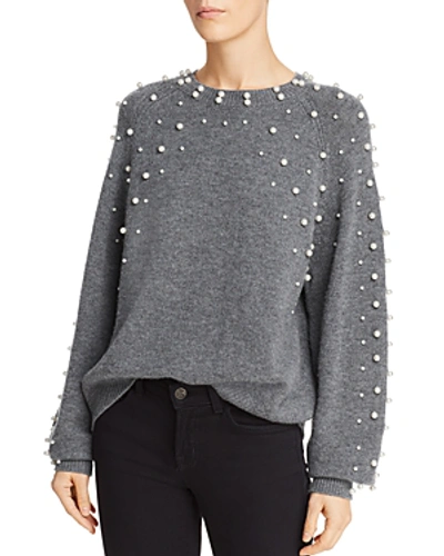 Shop Joie Nilania Embellished Sweater In Dark Heather Gray