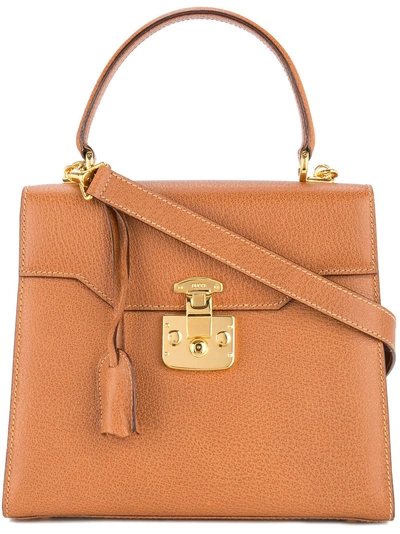 Shop Gucci Vintage Lady Lock 2way Hand Bag - Brown