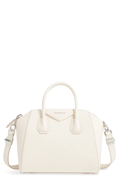 Shop Givenchy 'small Antigona' Leather Satchel - Ivory In Off White