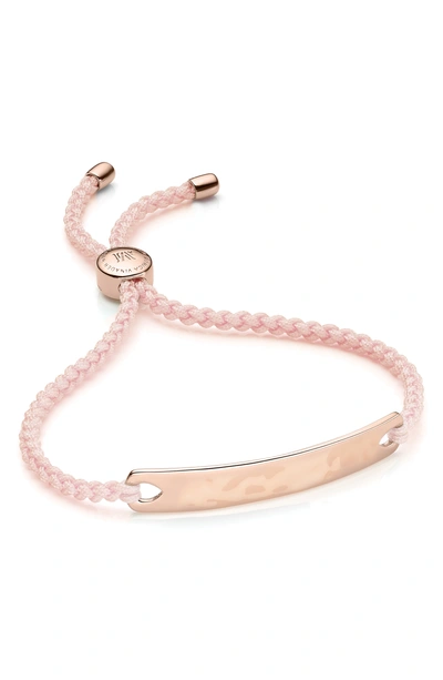 Shop Monica Vinader Engravable Havana Friendship Bracelet In Rose Gold/ Ballet Pink