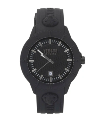 Shop Versus Unisex Tokyo Black Silicone Strap Watch 43mm