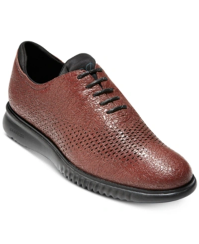 Shop Cole Haan Men's 2.zerogrand Laser Wingtip Oxfords Men's Shoes In Hickory Textured Leather