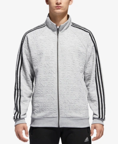 Adidas Originals Adidas Men's Typography Tonal-print Track Jacket In Grey  Heather | ModeSens