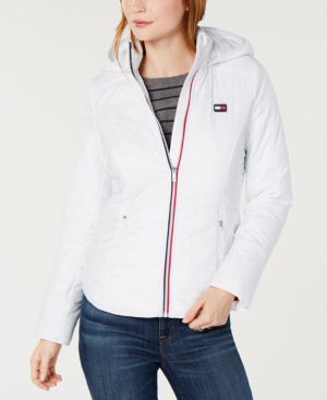 tommy hilfiger sport quilted hooded jacket