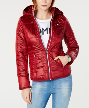 tommy hilfiger sport quilted hooded jacket