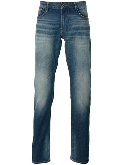 Shop Armani Jeans Classic Faded Jeans - Blue