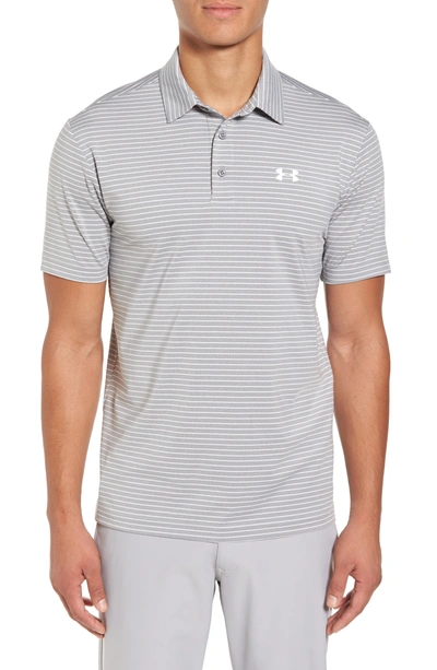 Shop Under Armour 'playoff' Loose Fit Short Sleeve Polo In Charged Cherry/ Charged Cherry