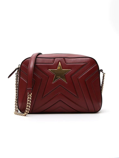 Shop Stella Mccartney Star Quilted Shoulder Bag In Red