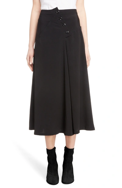 Shop Y's Button Detail A-line Skirt In Black