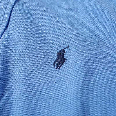 Shop Polo Ralph Lauren Pique Button Down Shirt In Blue