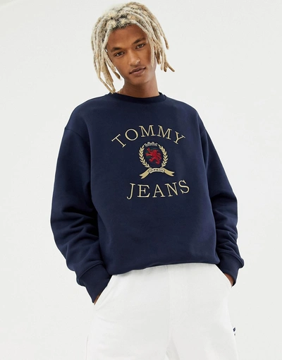Tommy Jeans 6.0 Limited Capsule Crew Neck Sweatshirt With Crest Logo In  Navy - Navy | ModeSens