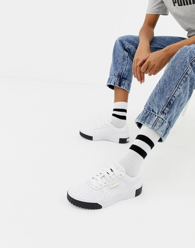 Shop Puma Cali White And Black Sneakers