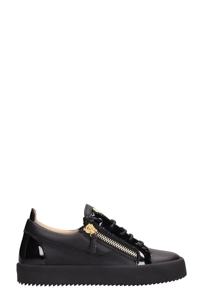Shop Giuseppe Zanotti Nicki Low Zip Sneakers In Black