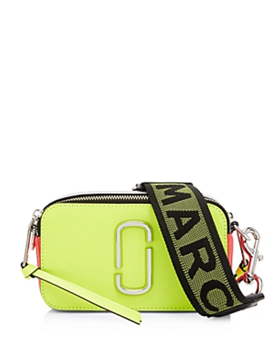 Shop Marc Jacobs Snapshot Fluorescent Crossbody In Bright Yellow/silver