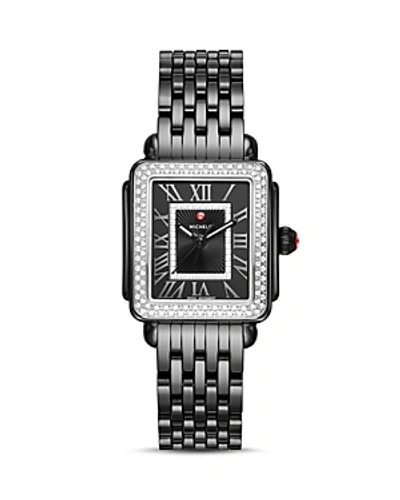 Shop Michele Deco Madison Diamond Watch, 29mm X 31mm In Black