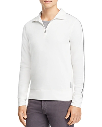 Shop Michael Kors Double-knit Quarter-zip Sweater - 100% Exclusive In White
