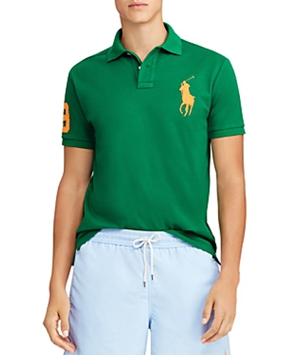 Shop Polo Ralph Lauren Mesh Custom Slim Fit Polo Shirt In Green
