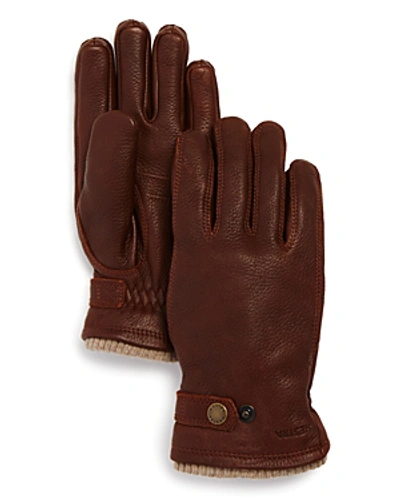 Shop Hestra Utsjo Top-snap Leather Gloves In Chestnut