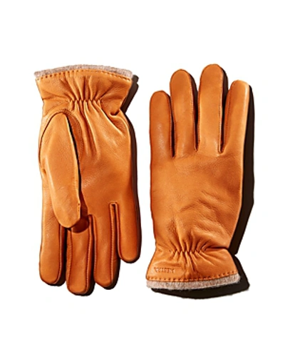 Shop Hestra Samuel Knit-trimmed Leather Gloves In Cork