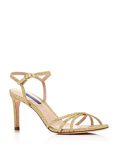 Shop Stuart Weitzman Women's Starla Metallic High-heel Sandals In Gold Nior
