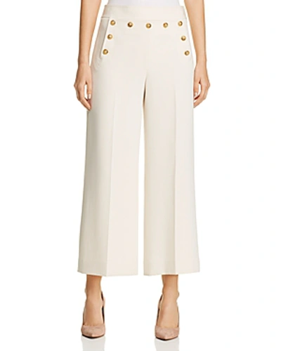 Shop Tory Burch Cropped Sailor Pants In New Ivory