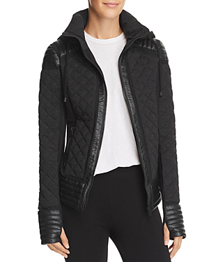 blanc noir hooded mesh inset moto