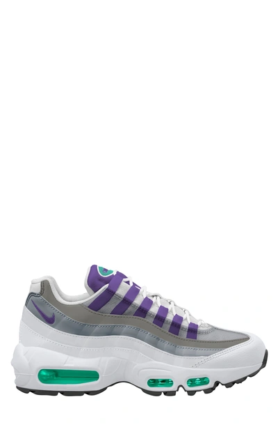 Shop Nike Air Max 95 Running Shoe In White/ Purple/ Emerald Green