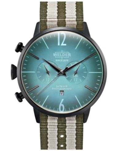 Shop Welder Men's Green Reversible Nylon Strap Watch 45mm