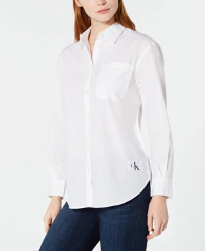 Shop Calvin Klein Jeans Est.1978 Cotton Shirt In Bright White