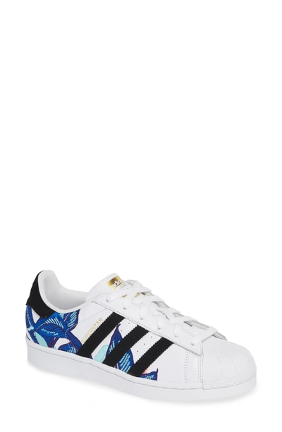 Shop Adidas Originals Superstar Sneaker In White/ Black/ Gold Metallic
