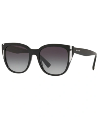 Shop Valentino Sunglasses, Va4040 54 In Black/crystal/black / Gradient Grey