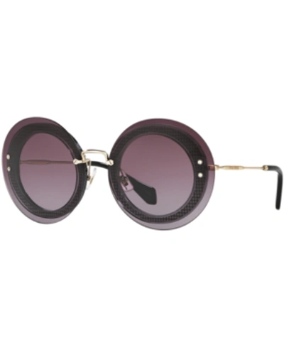 Shop Miu Miu Sunglasses, Mu 10rs In Grey/purple Gradient