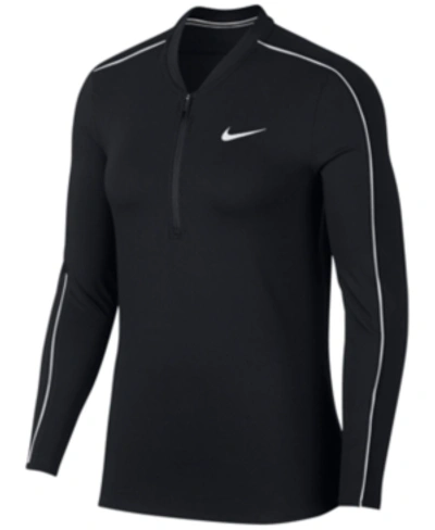 Shop Nike Court Dry Half-zip Tennis Top In Black