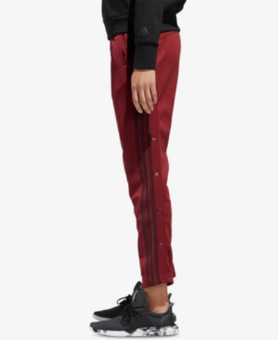 Shop Adidas Originals Adidas Tricot Snap Pants In Noble Maroon/night Red