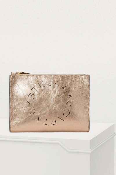 Shop Stella Mccartney Stella Logo Pouch In 8070-rose-gold