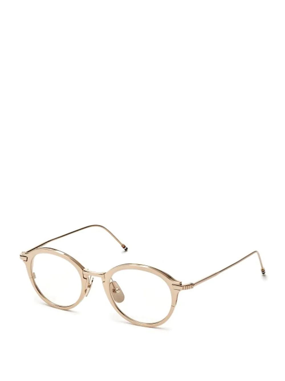Thom Browne Eyewear Gold Optical Glasses With Clear Lens In Metallic Modesens