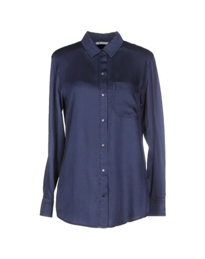 Shop Alexander Wang Solid Color Shirts & Blouses In Slate Blue