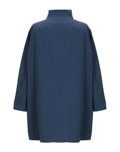 Shop Aspesi Overcoats In Dark Blue