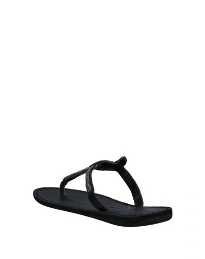Shop Laidback London Toe Strap Sandals In Black