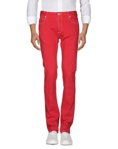 Shop Maison Margiela Denim Pants In Red