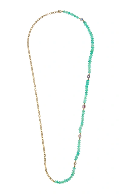 Shop Objet-a The Blue Hour Colombian Emeralds Necklace In Green