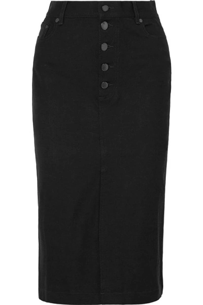 Shop Joseph Denna Stretch-denim Pencil Skirt In Black