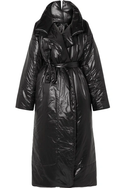 Shop Norma Kamali Sleeping Bag Oversized Shell Coat In Black