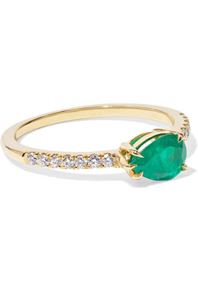 Shop Anita Ko 18-karat Gold, Emerald And Diamond Ring